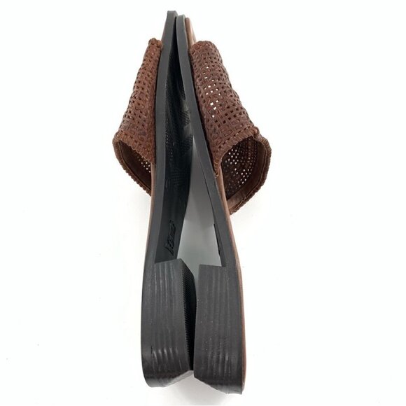 Faded Glory womens sandals size 9 brown leather vintage slip on slides 80s 90s - Picture 3 of 13